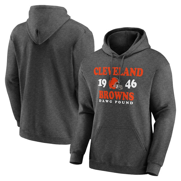 Men's Cleveland Browns Heathered Charcoal Fierce Competitor Pullover Hoodie